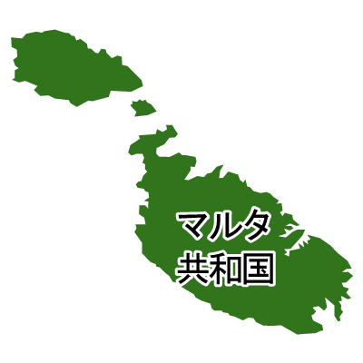 マルタ共和国無料フリーイラスト｜漢字(緑)